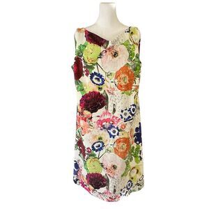 Chiara Boni Floral Print Shift Dress Size 48 US Size 12